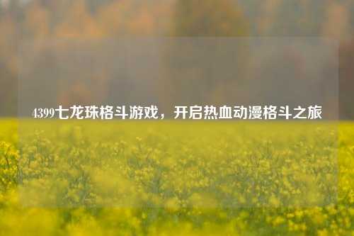 4399七龙珠格斗游戏，开启热血动漫格斗之旅