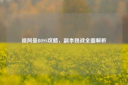 祖阿曼BOSS攻略，副本挑战全面解析