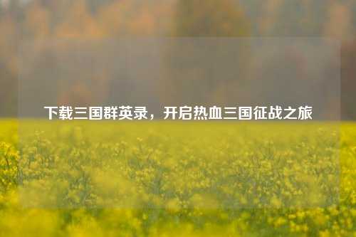 下载三国群英录,开启热血三国征战之旅