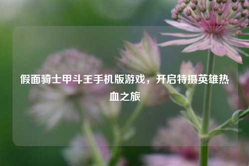 假面骑士甲斗王手机版游戏，开启特摄英雄热血之旅