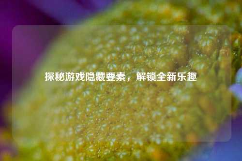 探秘游戏隐藏要素，解锁全新乐趣