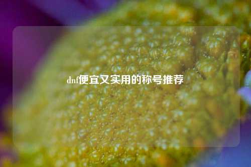 dnf便宜又实用的称号推荐