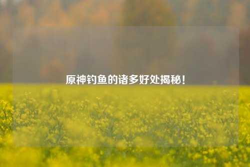 原神钓鱼的诸多好处揭秘！